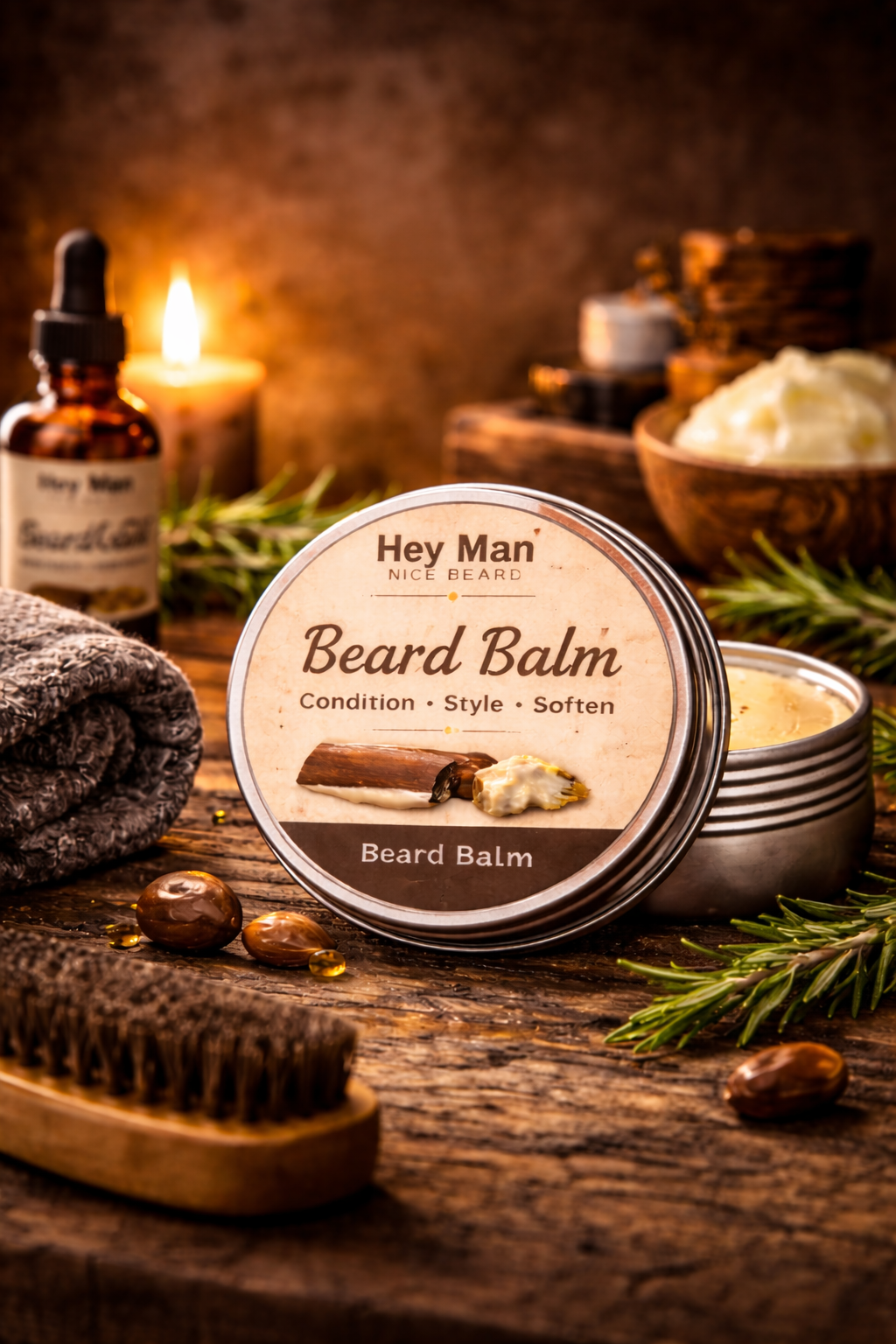 Beard balm for control and hold